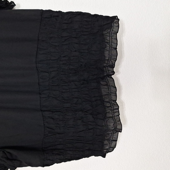 Ashley Stewart Black Whimsigoth Witchy Ruffle Button Front Blouse Size 20W - Picture 6 of 11